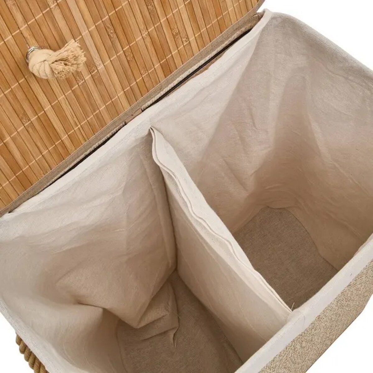 Kosz na pranie bambusowy 63x32x52 cm Stemy 100 L