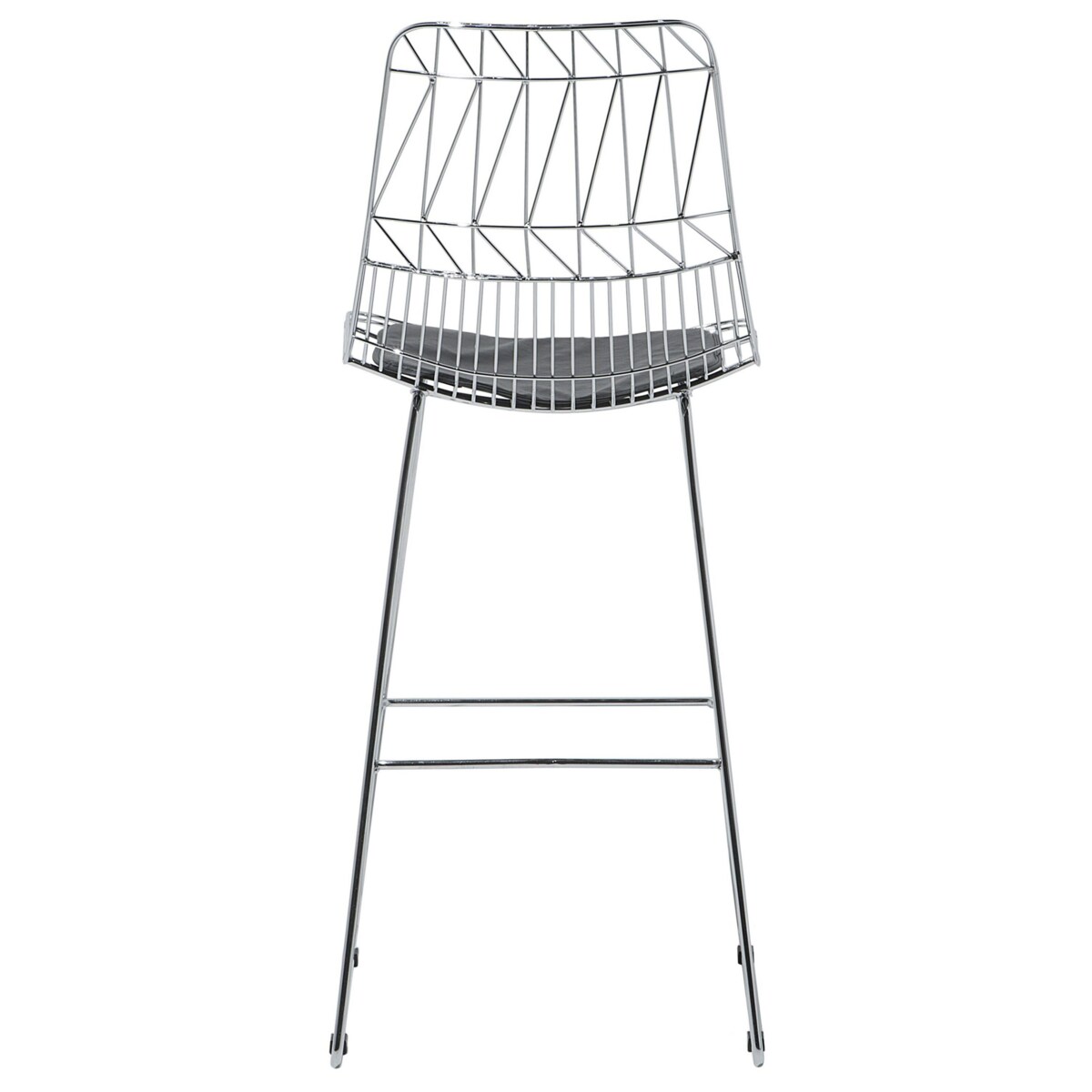 Zestaw 2 krzeseł barowych metalowy srebrny PRESTON