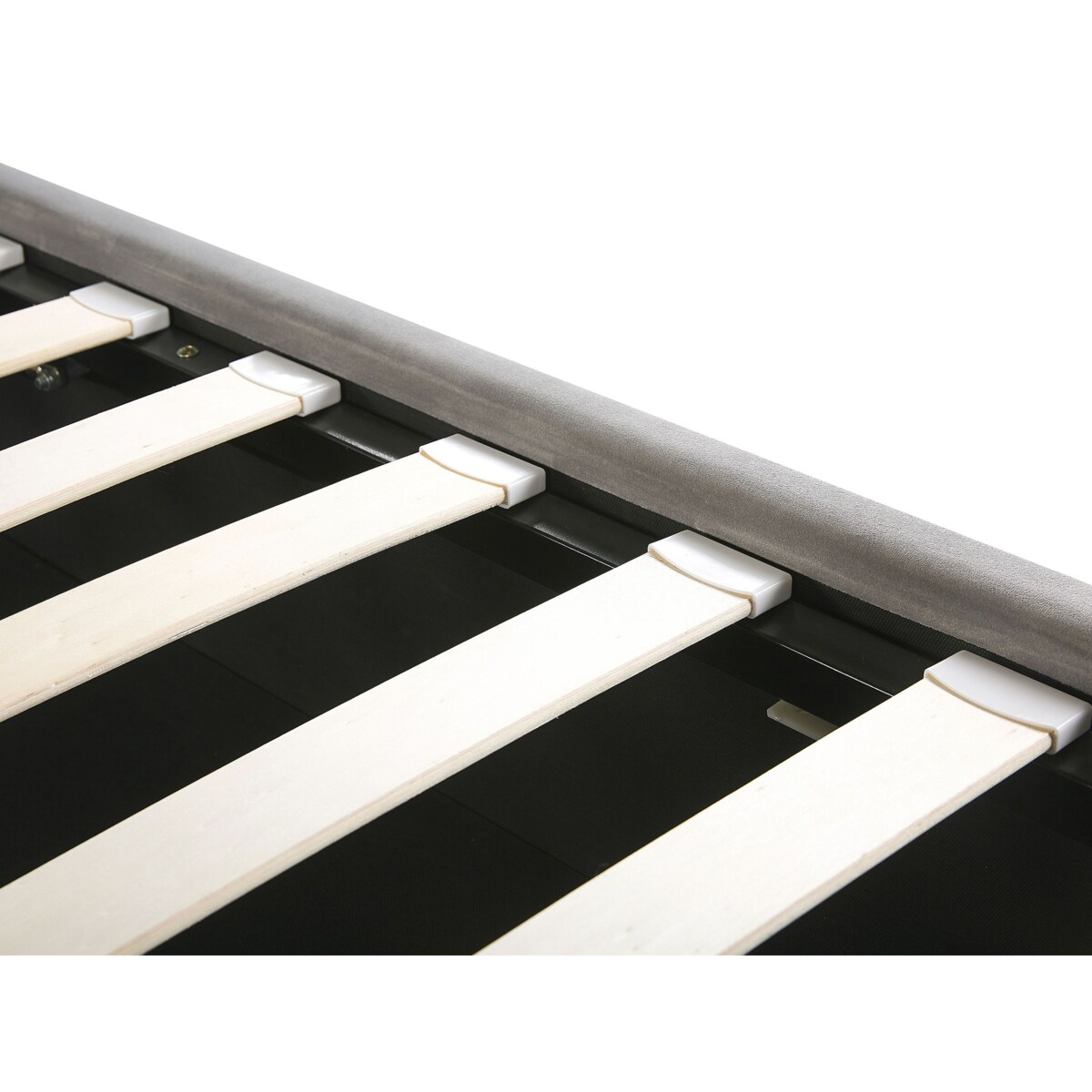 Łóżko z pojemnikiem Welur SEZANNE 160 x 200 cm Jasnoszary