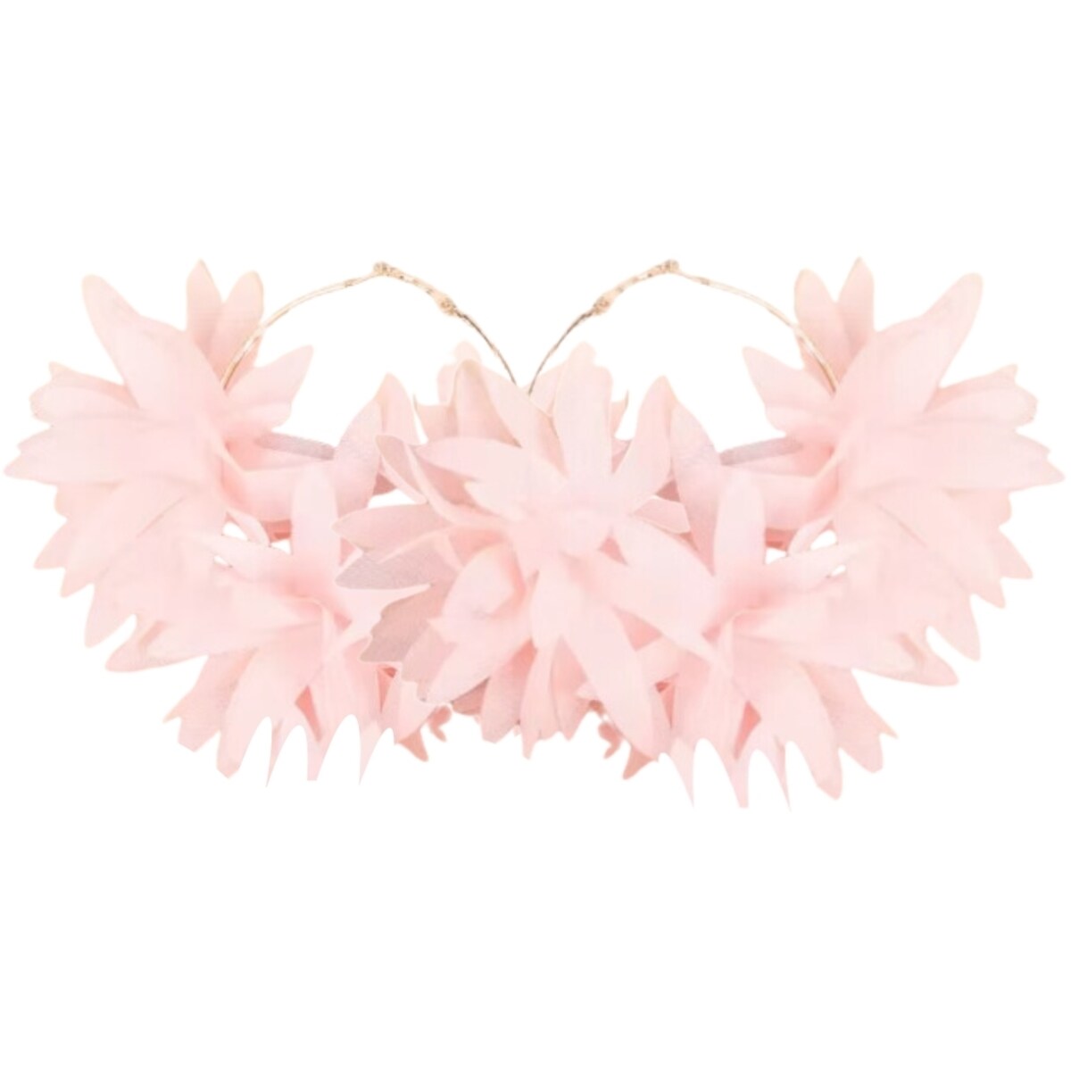 Różowe pudrowe pastelowe kolczyki złote koła okazałe duże XXL wiszące