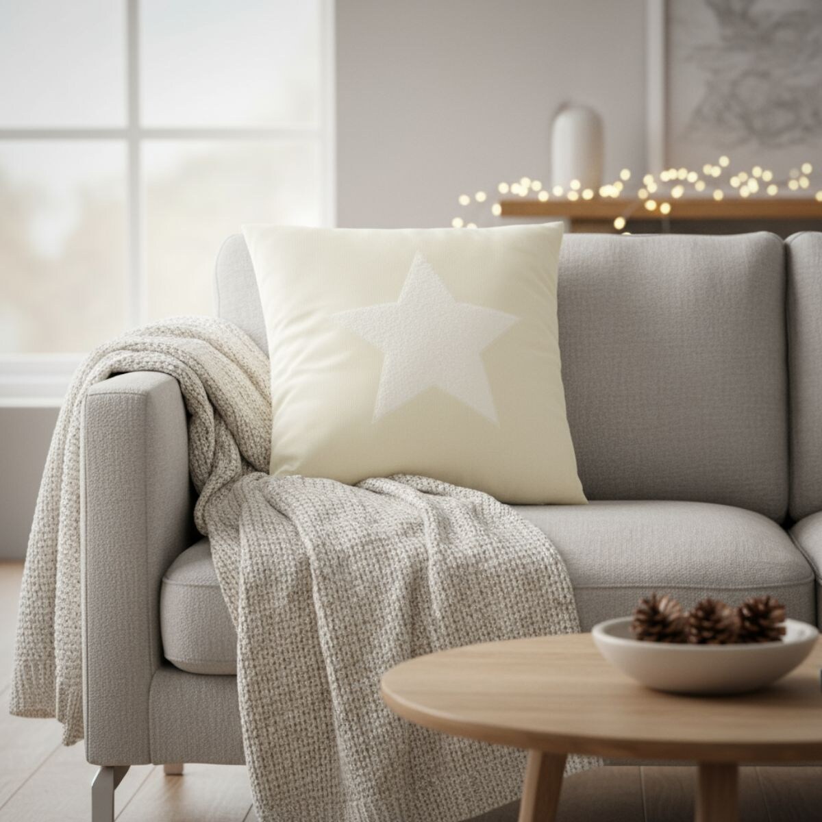 Poduszka dekoracyjna, świąteczny wzór, 45 x 45 cm