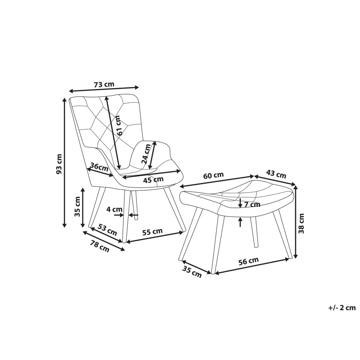 Fotel z podnóżkiem patchwork wielokolorowy VEJLE