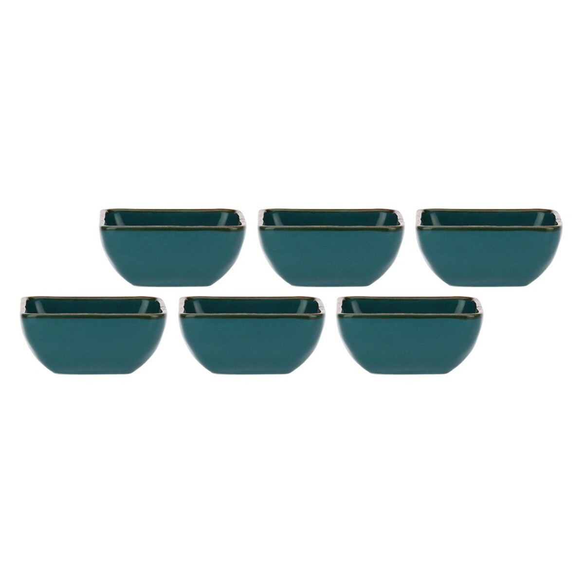 Zestaw 6 kwadratowych miseczek Concerto Ottanio - Niebiesko-zielony, 8 cm