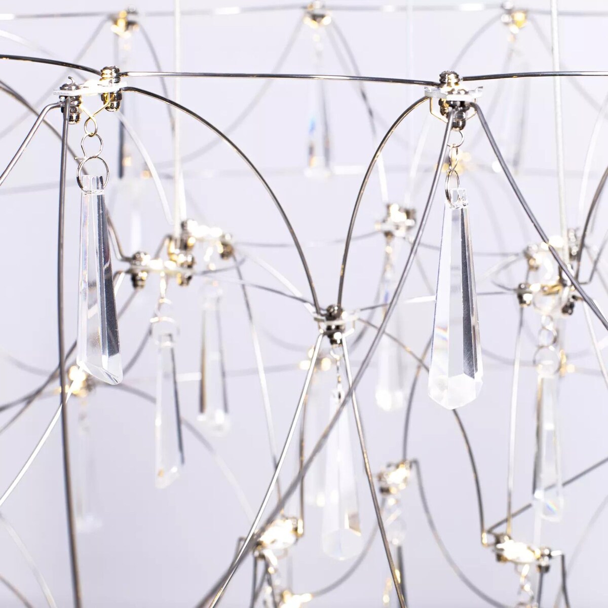 Żyrandol z kryształkami Crystal net 7783-54P Step glamour ażurowy chrom