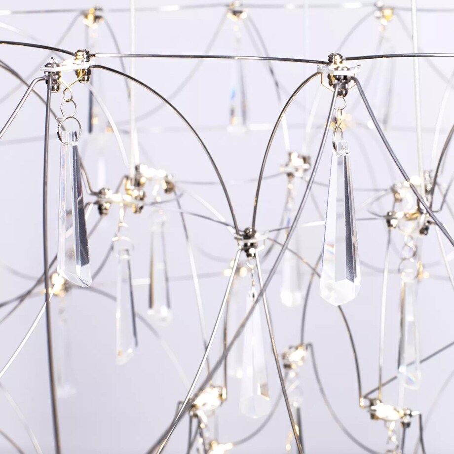 Żyrandol z kryształkami Crystal net 7783-54P Step glamour ażurowy chrom