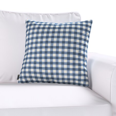 Poszewka Kinga na poduszkę 43x43 granatowo-biała kratka (1,5x1,5cm)