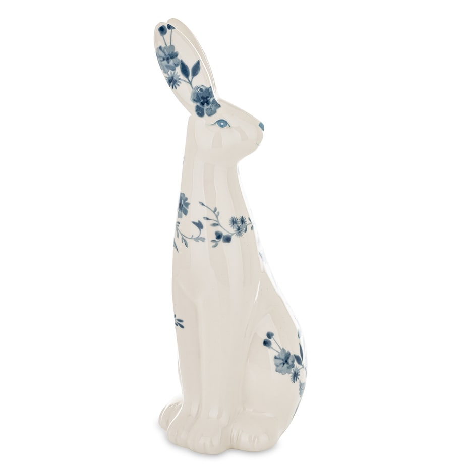 Dekoracja - królik z błękitnymi ozdobami 28,5x10x13 cm
