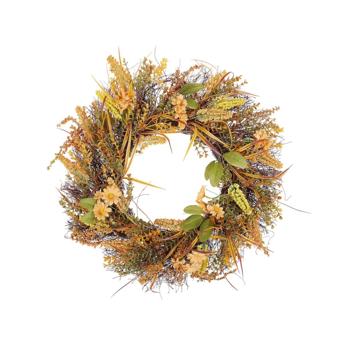 Wianek na drzwi ø 50 cm pomarańczowo-zielony ADEJE