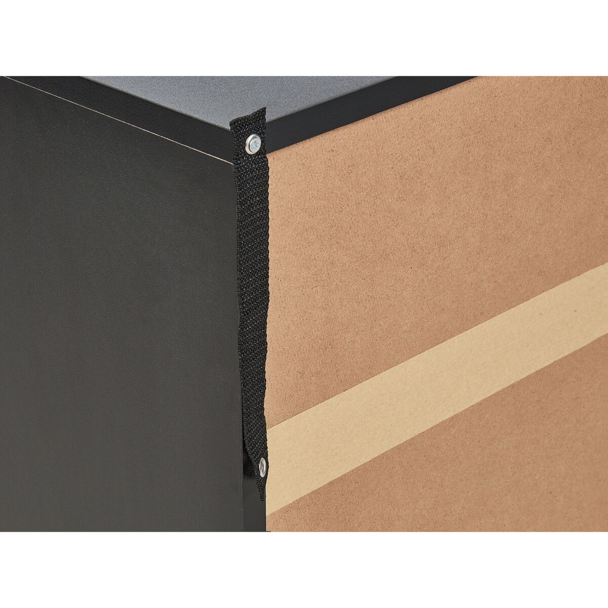 Szafka nocna 2 szuflady fronty rattanowe czarna OPOCO