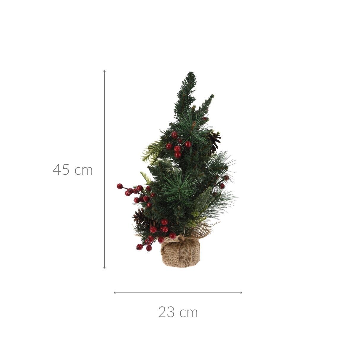 Mała choinka sztuczna z naturalnym przybraniem, 45 cm