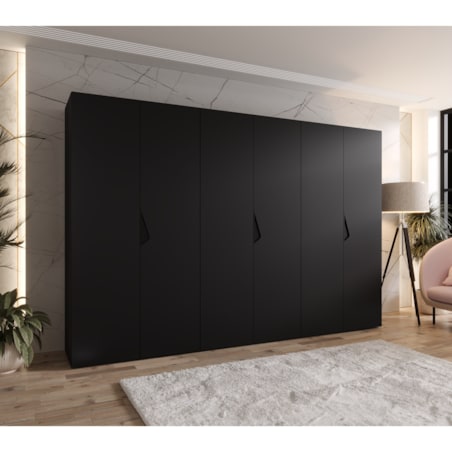 Szafa uchylna Sandi 1 300 (3X100) wys 202 cm Czarny + u Czarny