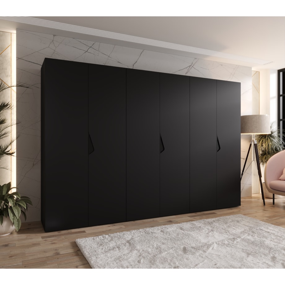 Szafa uchylna Sandi 1 300 (3X100) wys 202 cm Czarny + u Czarny