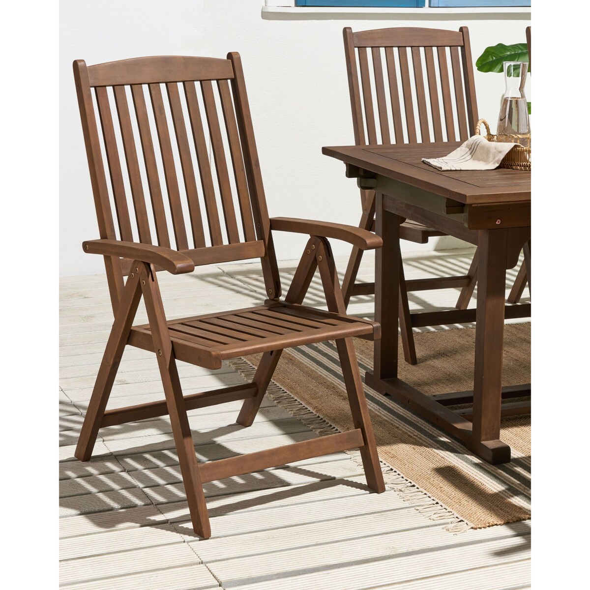 Krzesło ogrodowe AMANTEA Drewno akacjowe Ciemnobrązowy