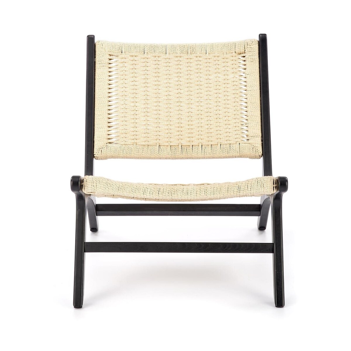 FOTEL RATTANOWY Datura naturalny czarne DREWNIANE NOGI