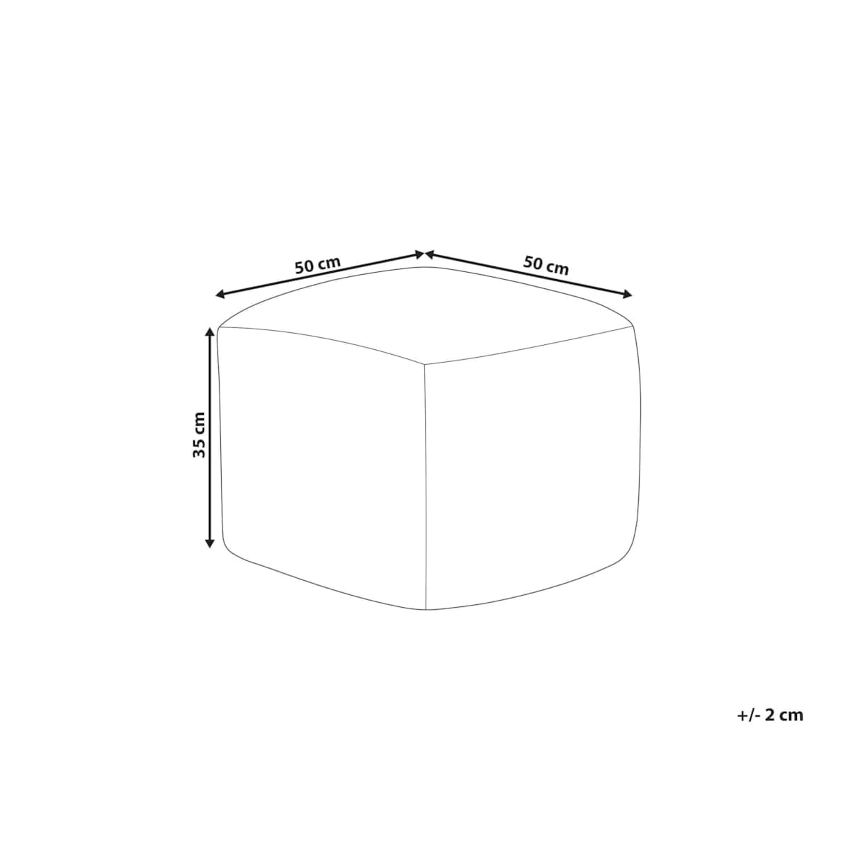 Puf bawełniany 50 x 50 x 35 cm beżowy DAMAN