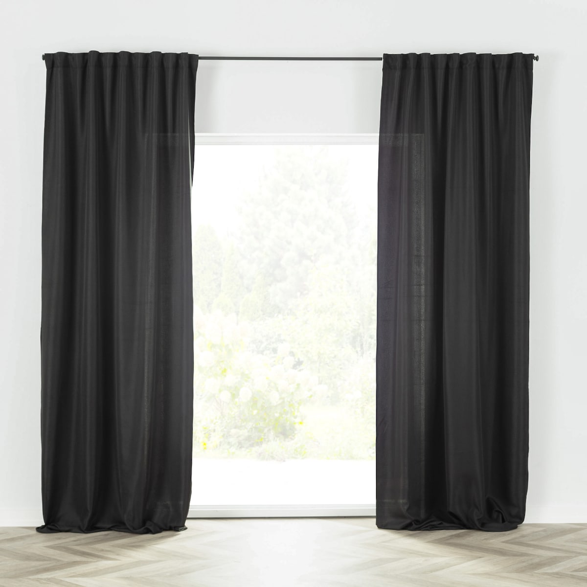 Zasłona BASIC na taśmie marszczącej 140x300cm czarny 1 szt. 140x300 czarny