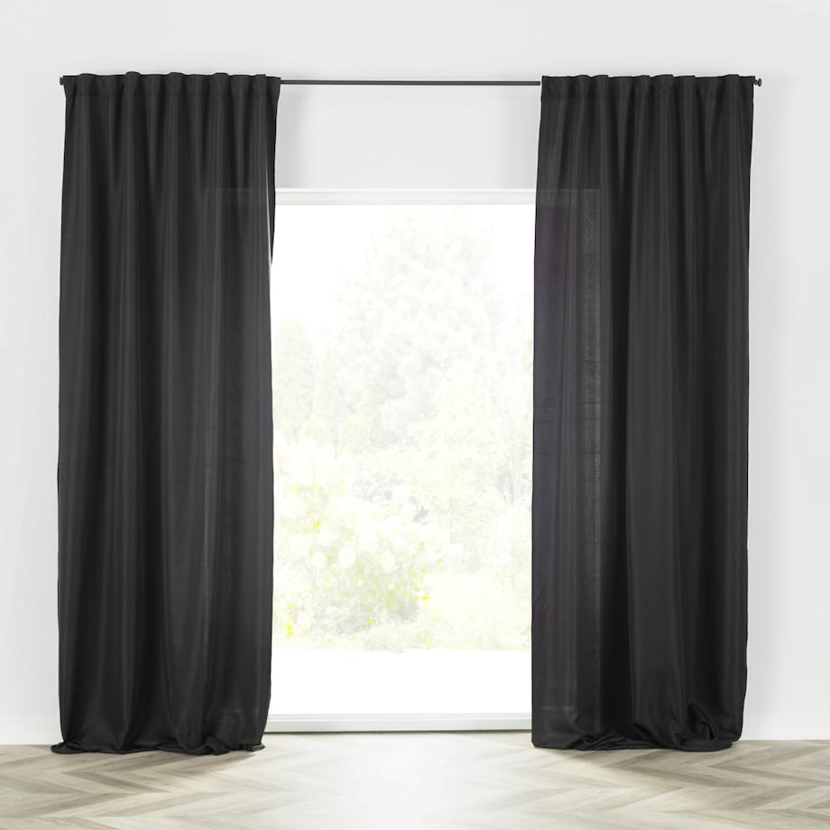 Zasłona BASIC na taśmie marszczącej 140x300cm czarny 1 szt. 140x300 czarny