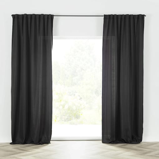 Zasłona BASIC na taśmie marszczącej 140x300cm czarny 1 szt. 140x300 czarny