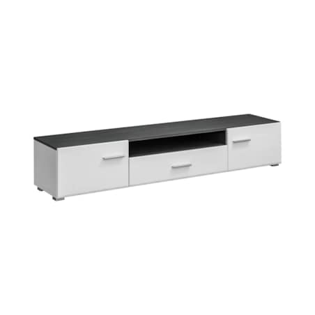 Szafka RTV SOLIDO TWIN 180 sosna czarna/biały połysk