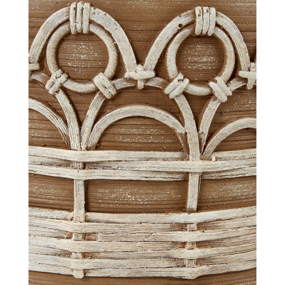 Doniczka na stojaku 27 x 27 x 42 cm jasnobrązowa CYRTOMIUM