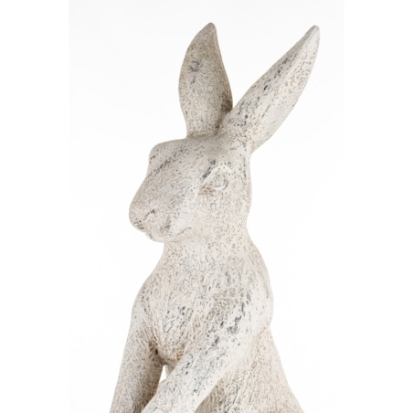 Dekoracja - duży siedzący królik 61x22x32 cm SZAREK