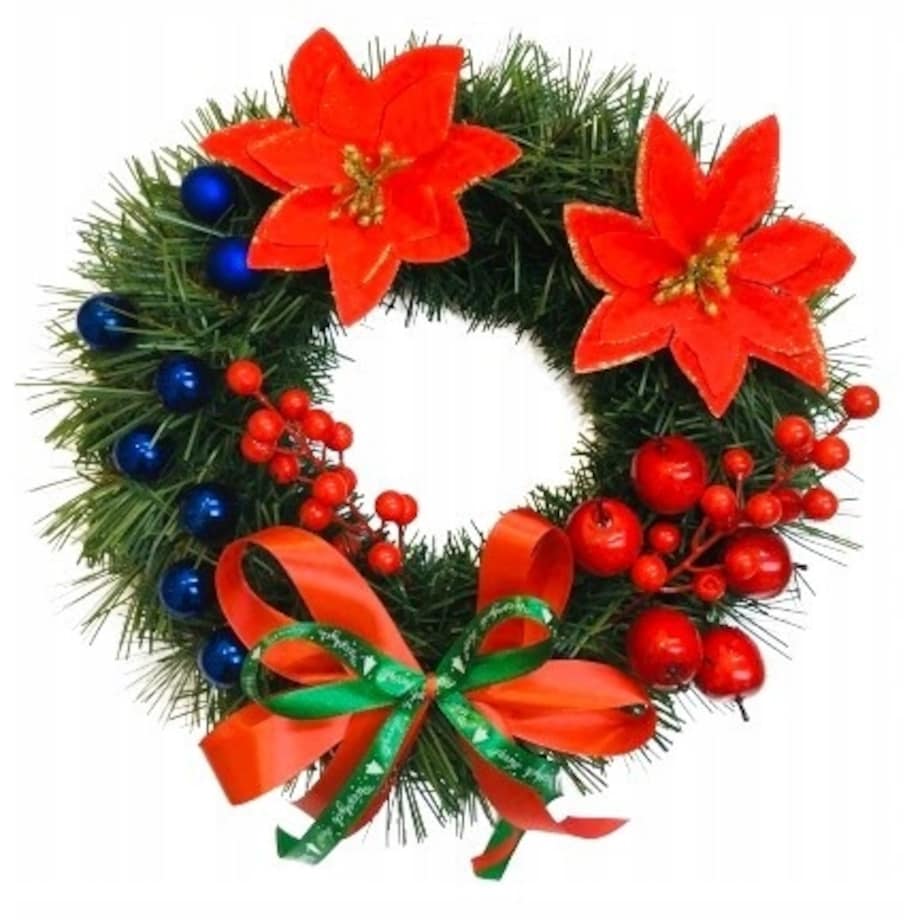 WIANEK ŚWIĄTECZNY choinka na drzwi stół gotowy gwiazda dekoracja prezent