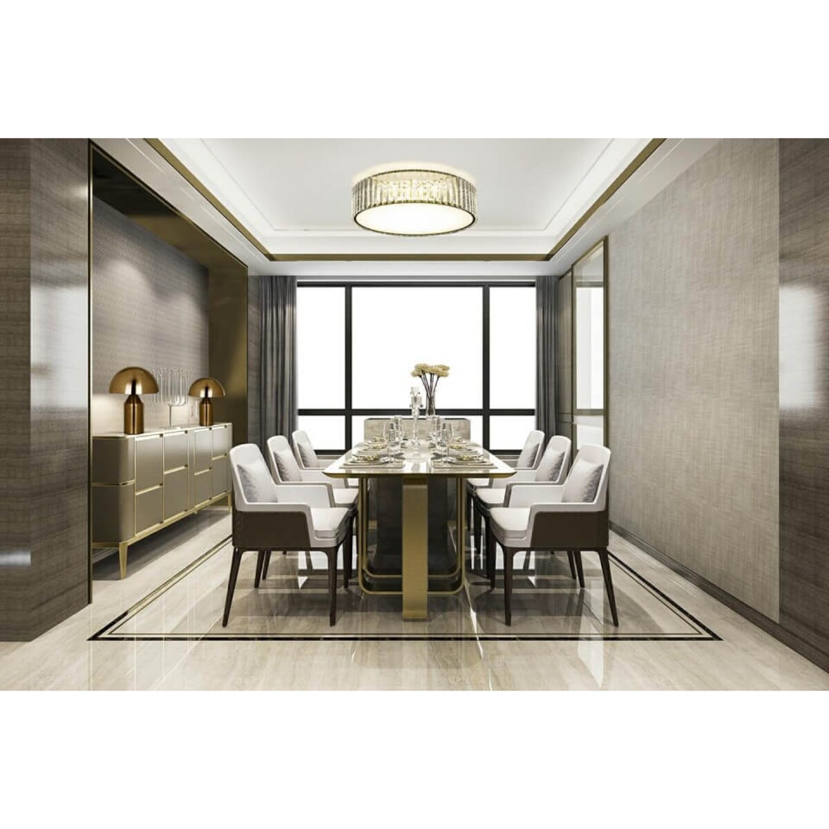 Jadalniany plafon Crown MSE010100366 Moosee LED 24W 3000K crystal złoty przezroczysty