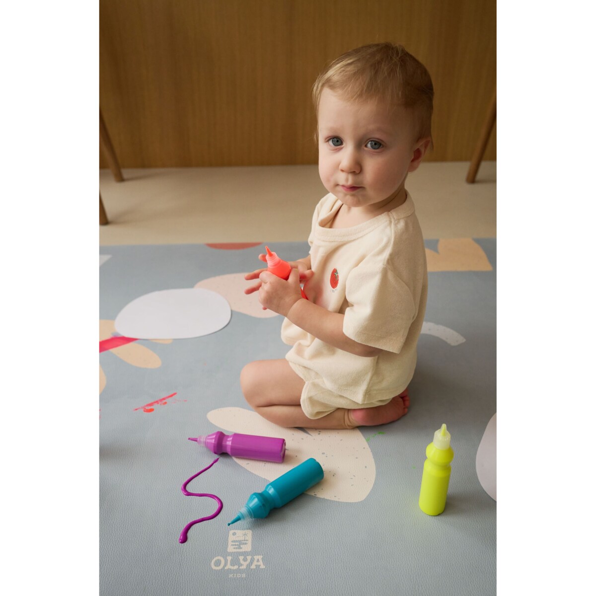 Mata Ochronna OLYA KIDS wzór ORGANIC SEA 95x125cm