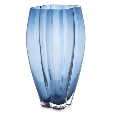 Wazon szklany nieregularny niebieski 30x15x15 cm