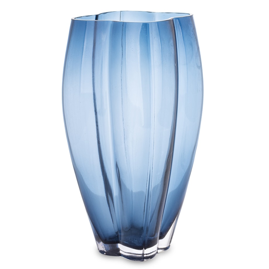Wazon szklany nieregularny niebieski 30x15x15 cm