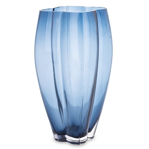 Wazon szklany nieregularny niebieski 30x15x15 cm