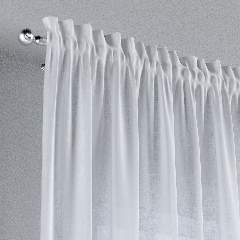 Zasłona na kanale z grzywką 1 szt. 130x245 prześwitujący biały
