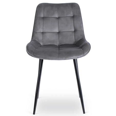 Krzesło Tapicerowane Welurowe Do Salonu Jadalni Kuchenne Szare CHRIS