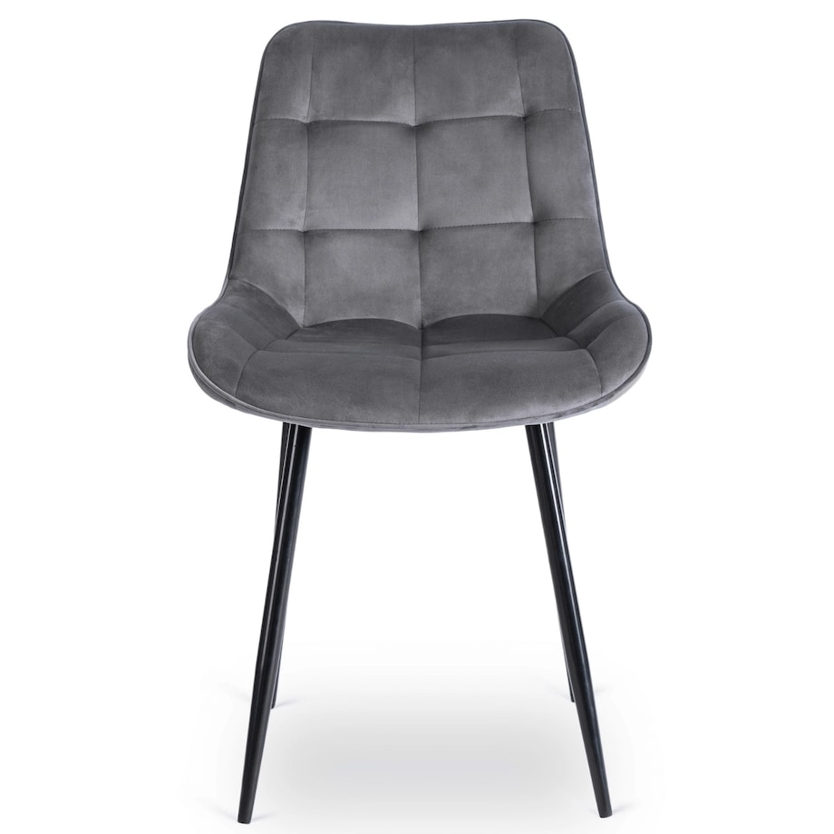 Krzesło Tapicerowane Welurowe Do Salonu Jadalni Kuchenne Szare CHRIS