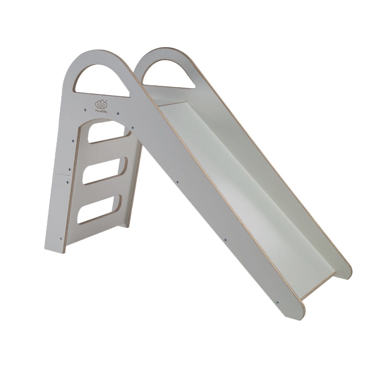 MeowBaby® Drewniana Zjeżdżalnia dla Dziecka do pokoju 87x46cm Montessori, Szara