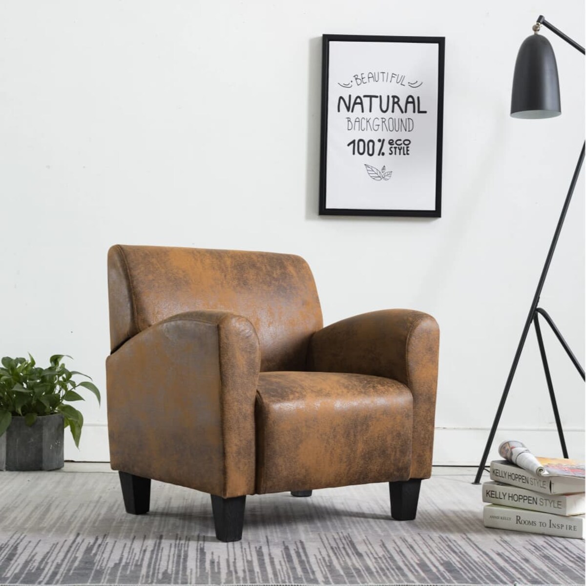 vidaXL Sofa Chair Brown 70x69x72 cm Skóra syntetyczna zamszowa