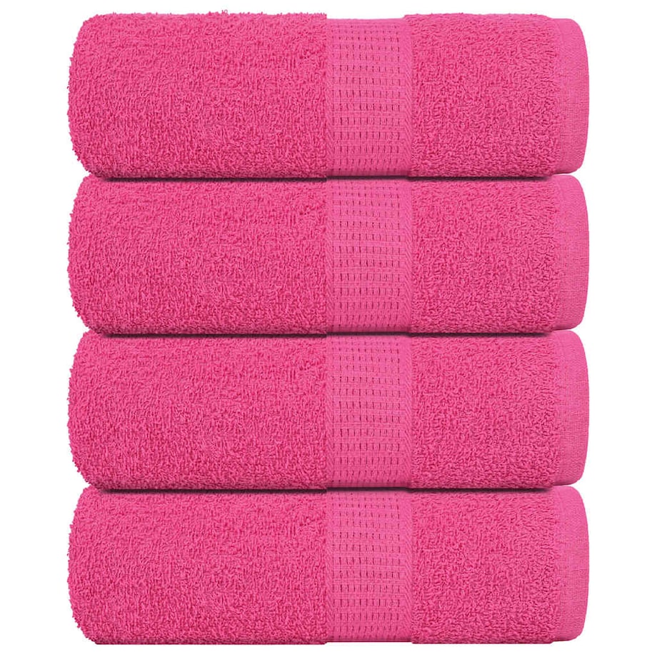 vidaXL Ręczniki dla gości, 4 szt, różowe, 30x50 cm, bawełna 100%