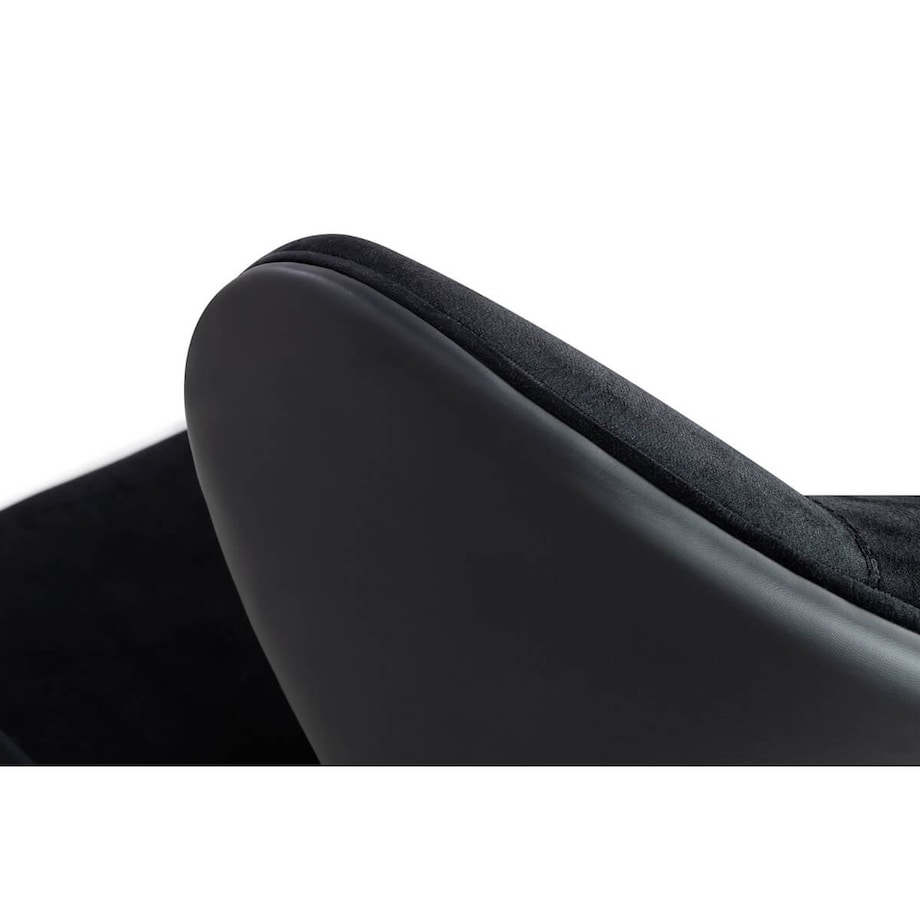 Elegancki fotel z ekoskóry Hampton Velvet czarny złoty, King Home