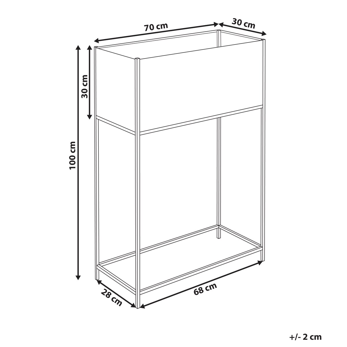 Donica na nóżkach TAPIEN Metal 70 cm Beżowy