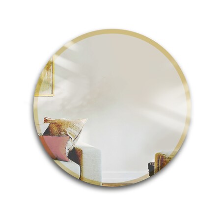 Lustro okrągłe BELLA srebrno złote z podświetleniem LED fi 70