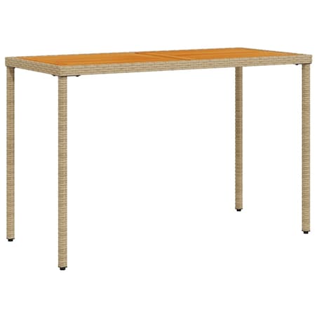 vidaXL Stół ogrodowy z akacjowym blatem, beżowy, 115x54x74 cm