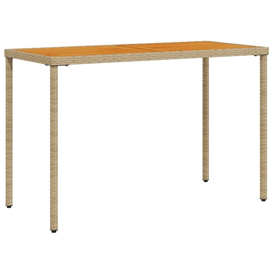 vidaXL Stół ogrodowy z akacjowym blatem, beżowy, 115x54x74 cm