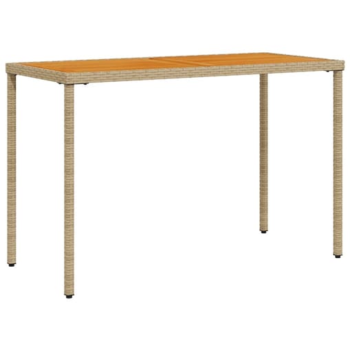 vidaXL Stół ogrodowy z akacjowym blatem, beżowy, 115x54x74 cm