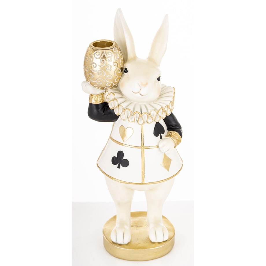Dekoracja - króliczka LUISA 28x11x9,5 cm ze złotym wazonem
