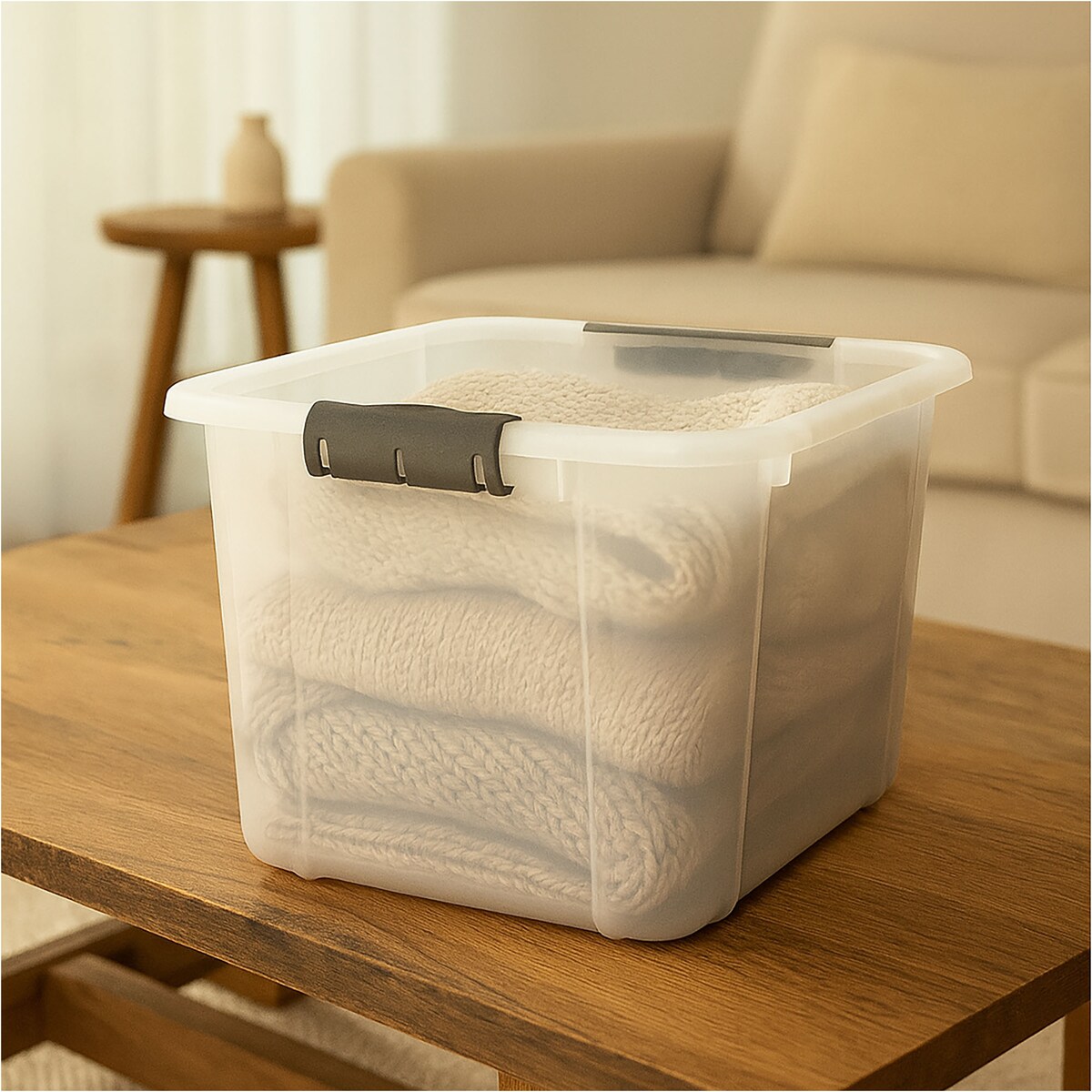 Pojemnik Plastikowy Pudełko 16 L Plastikowe Zamykany Z Pokrywką Pudło Box Do Przechowywania Na Zabawki Dokumenty Ubrania