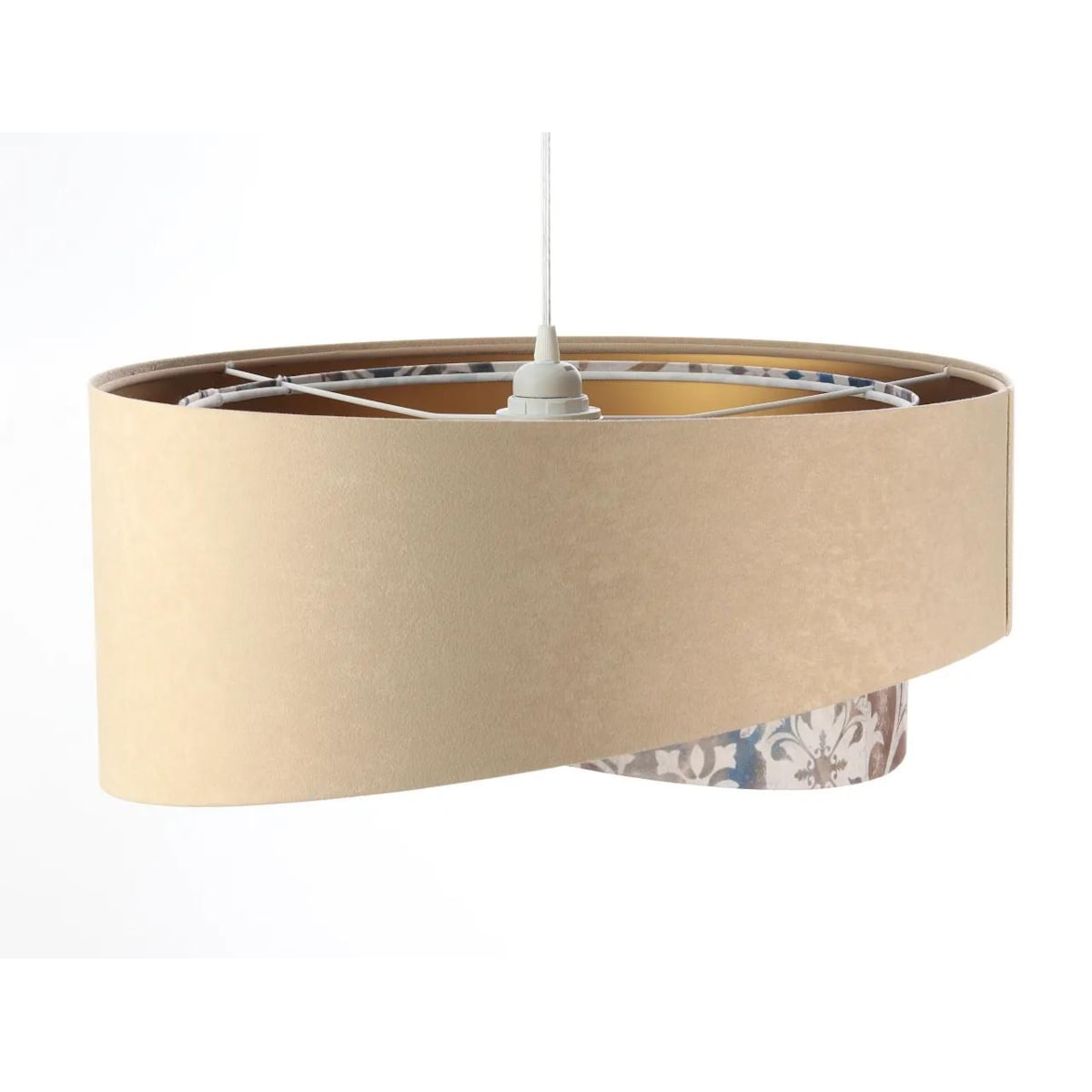 Lampa wisząca SANDERLING beżowa/złota