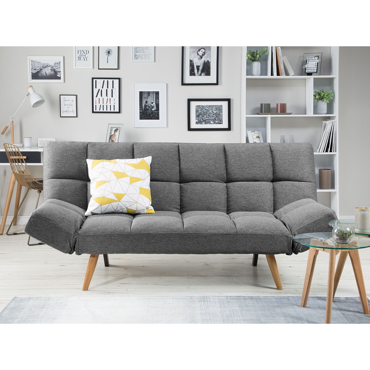 Sofa rozkładana ciemnoszara INGARO