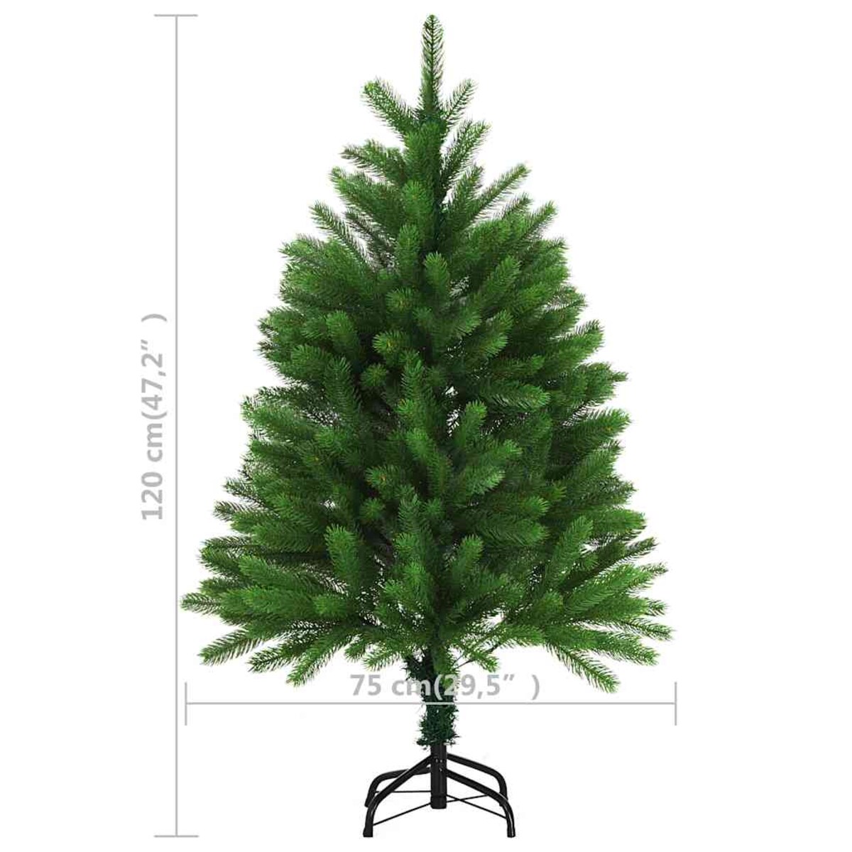 vidaXL Sztuczna choinka z lampkami i bombkami, 120 cm, zielona