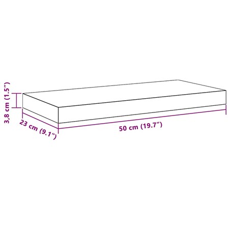 vidaXL Półka ścienna, biała, 50 x 23 x 3,8 cm, MDF