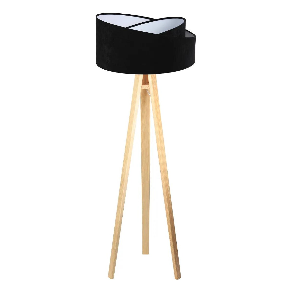 Lampa stojąca GEMSTONE czarna/sosna